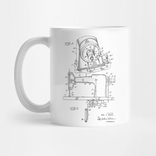 Power Transmission System for Sewing Machine Vintage Patent Hand Drawing Mug